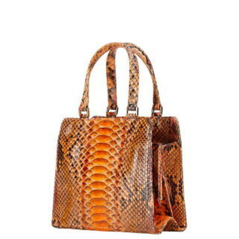Fendi Mini Handbag Orange Multicolor Python - image 3